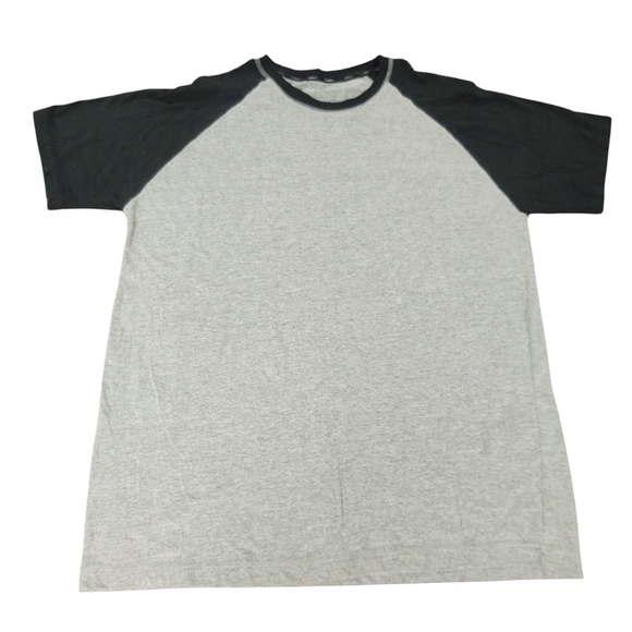 EUC Hanes Gray and Black Short Sleeve Raglan Tee L - Picture 1 of 2
